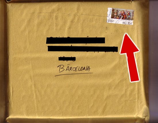 Correos, delante, detrás Delante, detrás