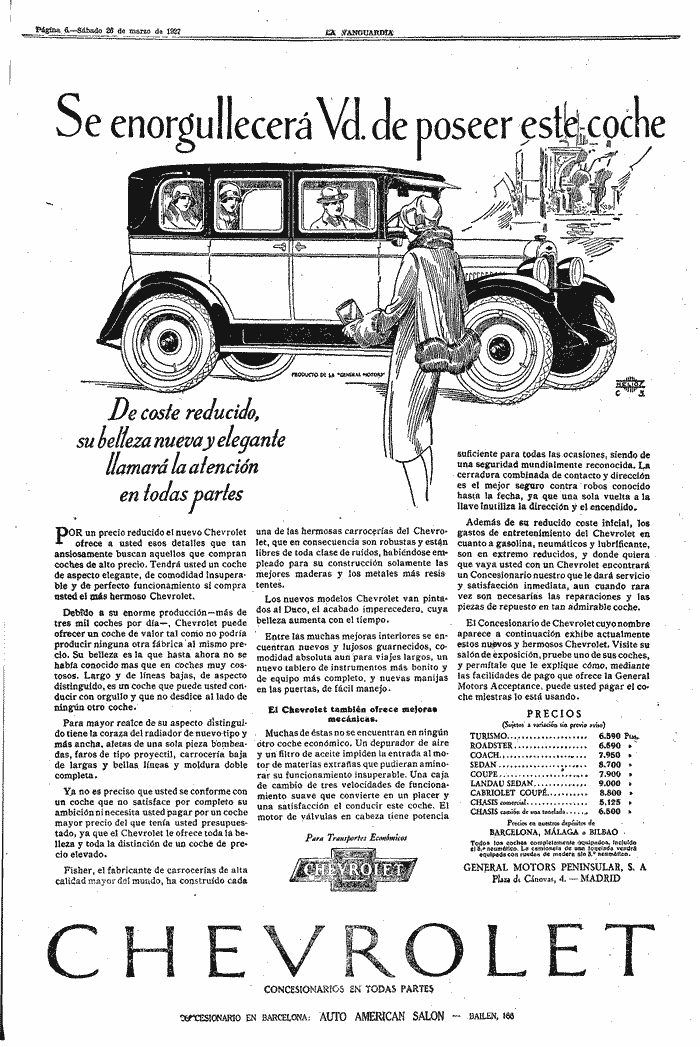 Chevrolet De cuando se dibujaba la publicidad