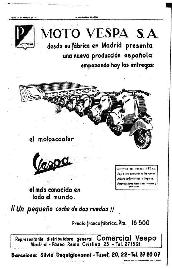 Vespa De cuando se dibujaba la publicidad