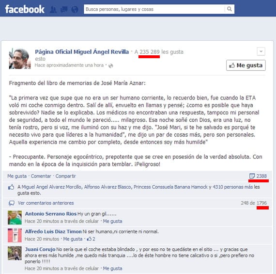 Revilla, mentiras como puños
