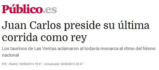 El rey se va en la plaza