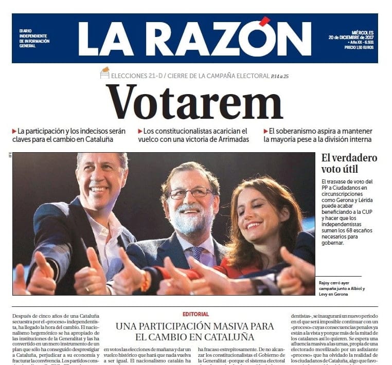 Las portadas "reflexivas" de La Razón Las portadas "reflexivas" de La Razón
