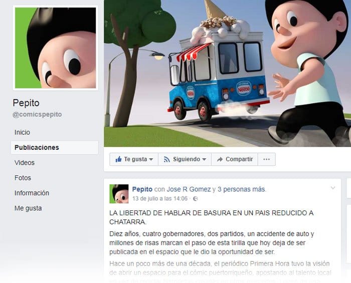 Puerto Rico, Primera Hora newspaper fires authors of "Pepito" strip after complaints from politicians 4