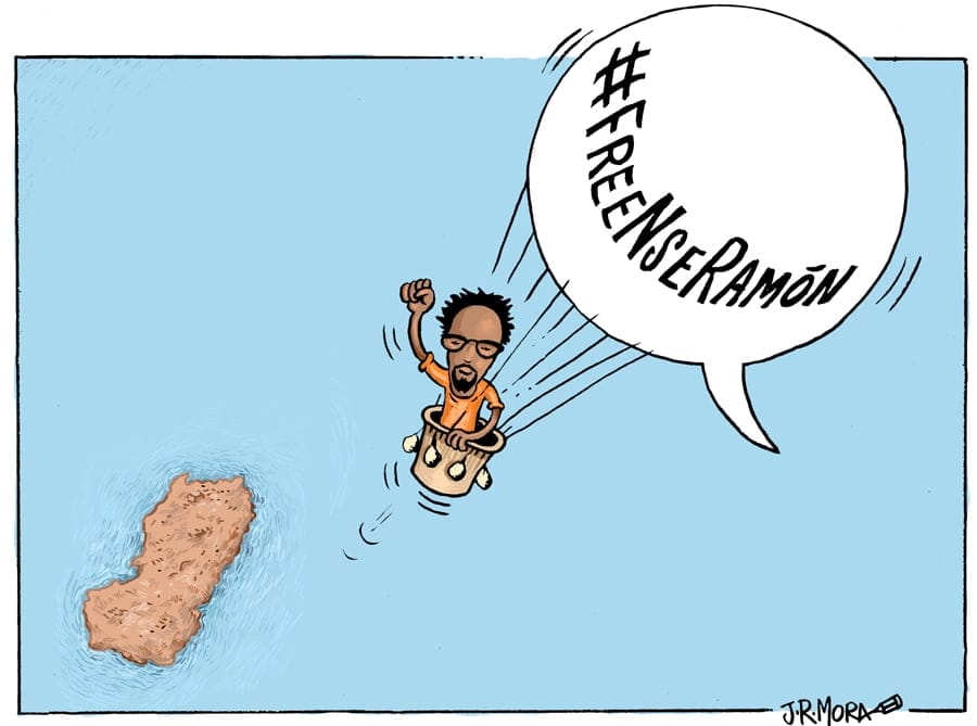 Trial against cartoonist Ramón Esono, all charges dropped and released 2