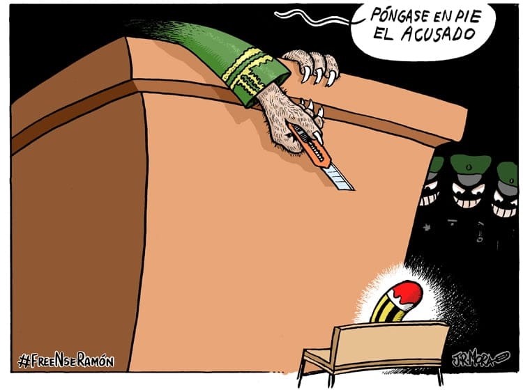 Trial against cartoonist Ramón Esono, all charges dropped and released Trial against cartoonist Ramón Esono, all charges dropped and released