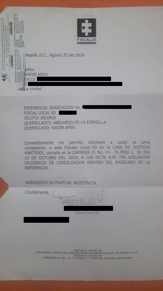 De la Espriella denuncia al dibujante Nadim por injurias