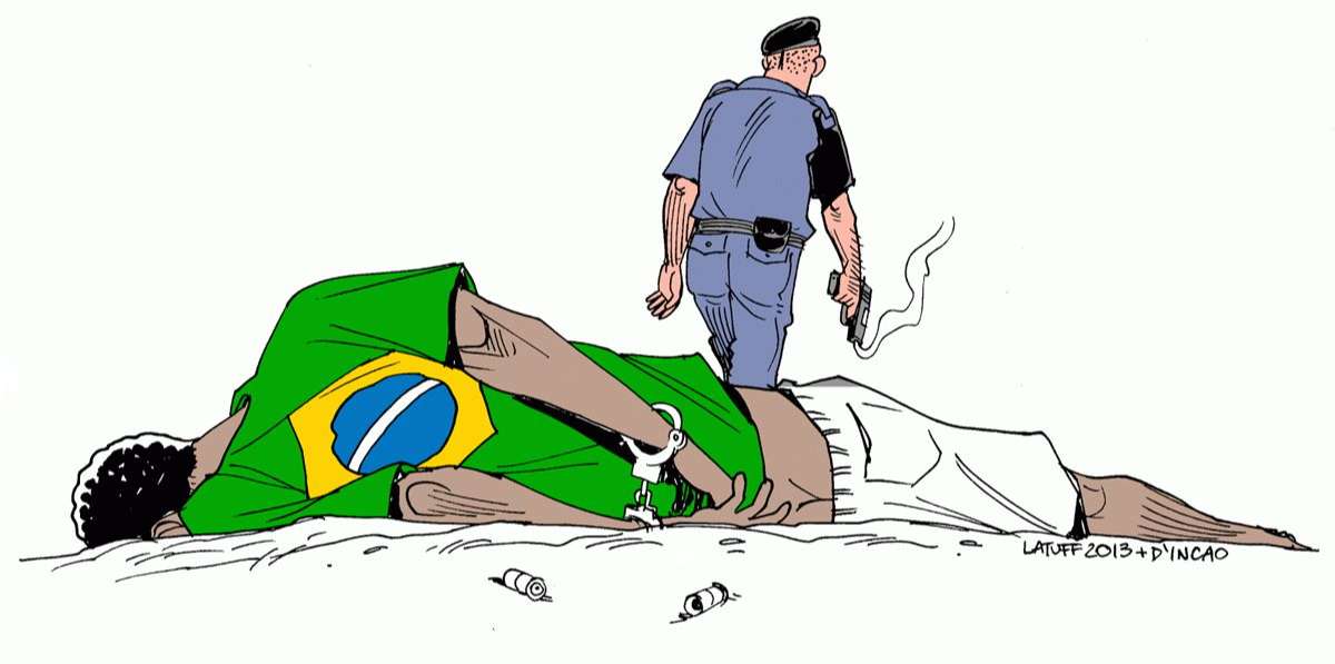 Un diputado brasileño rompe una viñeta sobre violencia policial en una exposición