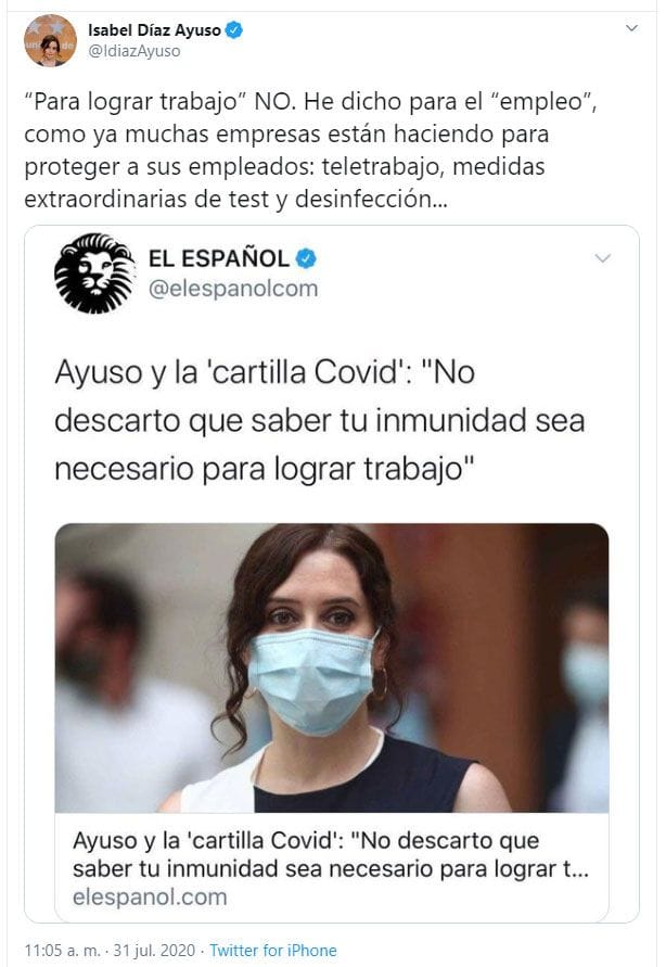 La cartilla de Ayuso La cartilla de Ayuso