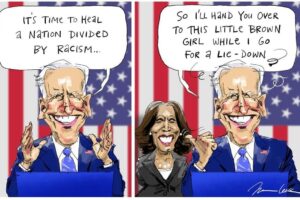 The Australian accusé de racisme pour une caricature de Joe Biden et Kamala Harris